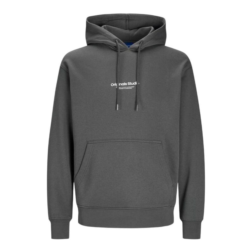 Jack And Jones Mens Lettering Hoodie / Iron Gate